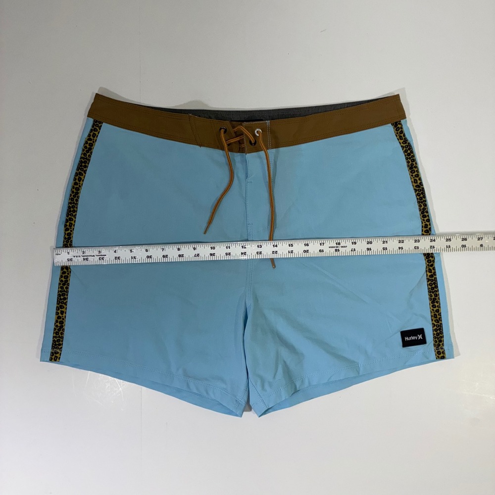 Hurley Phantom Mens Board Shorts Blue Leopard Stripe Swim Trunks 38 MBS0011450 - Picture 9 of 12